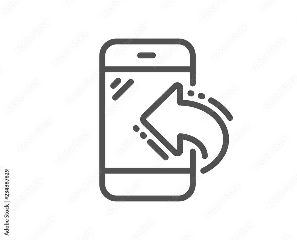 Poster call center service line icon. incoming phone call sign. feedback symbol. quality design flat app el
