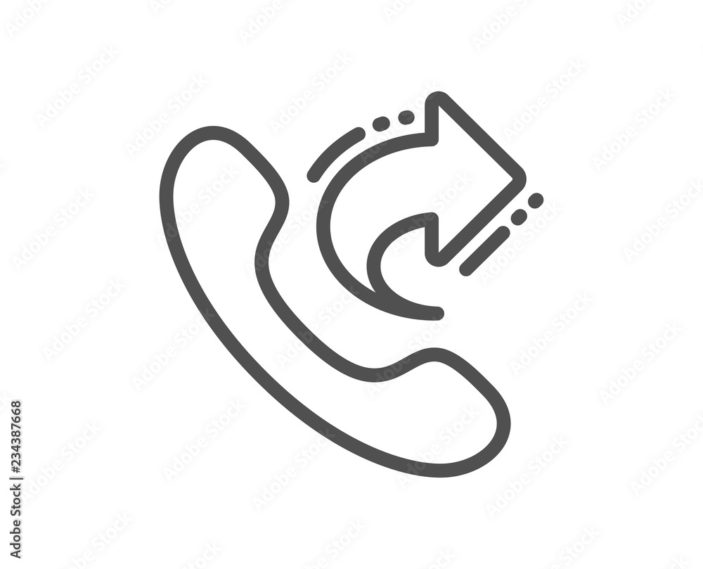 Poster call center service line icon. share phone call sign. feedback symbol. quality design flat app eleme