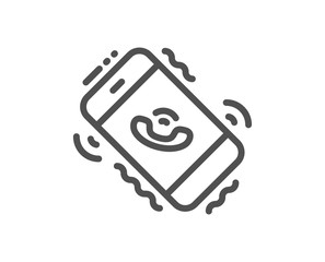 Call center service line icon. Phone support sign. Feedback symbol. Quality design flat app element. Editable stroke Call center icon. Vector