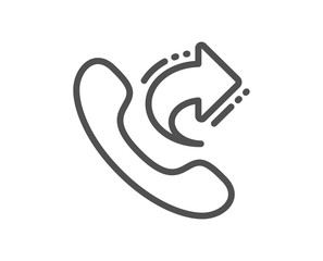 Call center service line icon. Share phone call sign. Feedback symbol. Quality design flat app element. Editable stroke Share call icon. Vector