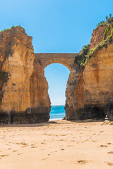 View to Estudantes beach in Lagos, Algarve, Portugal