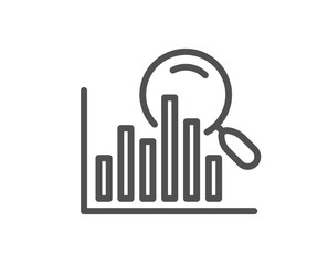 Search line icon. Audit analysis sign. Magnify glass. Quality design flat app element. Editable stroke Search icon. Vector