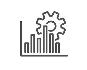 Seo graph line icon. Search engine optimization sign. Analytics symbol. Quality design flat app element. Editable stroke Seo graph icon. Vector