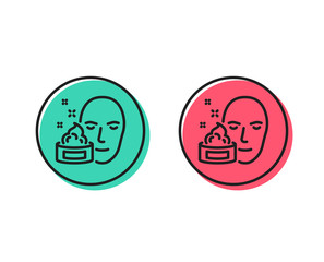 Face cream line icon. Skin care lotion sign. Cosmetics symbol. Positive and negative circle buttons concept. Good or bad symbols. Face cream Vector