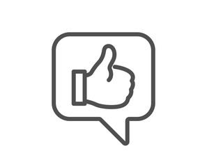 Like line icon. Thumbs up sign. Positive feedback, social media symbol. Quality design flat app element. Editable stroke Like icon. Vector