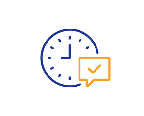 Time line icon. Select alarm sign. Colorful outline concept. Blue and orange thin line color icon. Select alarm Vector