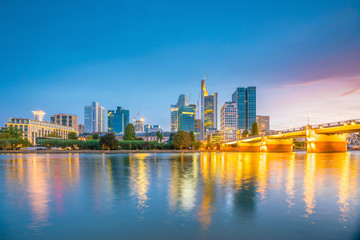 Fototapeta na wymiar View of Frankfurt city skyline in Germany