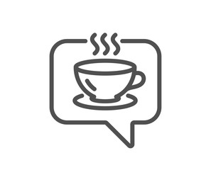 Hot coffee line icon. Tea drink sign. Cafe symbol. Quality design flat app element. Editable stroke Coffee icon. Vector