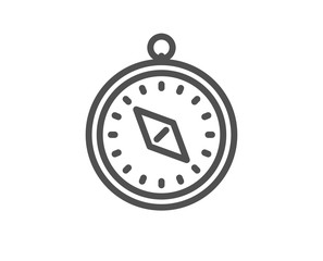 Travel compass line icon. Trip sign. Holidays symbol. Quality design flat app element. Editable stroke Travel compass icon. Vector