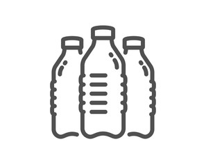 Water bottles line icon. Still aqua drink sign. Liquid symbol. Quality design flat app element. Editable stroke Water bottles icon. Vector