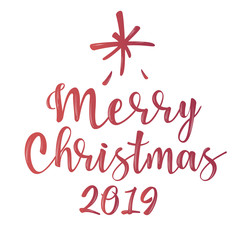 Merry Christmas - lettering inscription to winter holiday design.