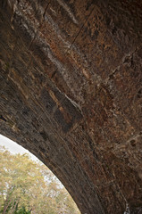Detail of a skewed arch stone bridge in Western Pennsylvania.