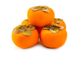 fresh ripe persimmons.