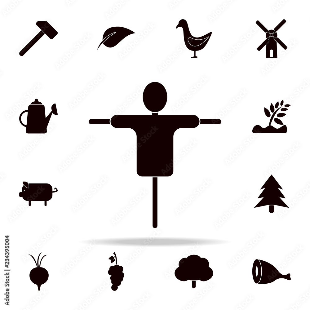Poster scarecrow icon. farm icons universal set for web and mobile