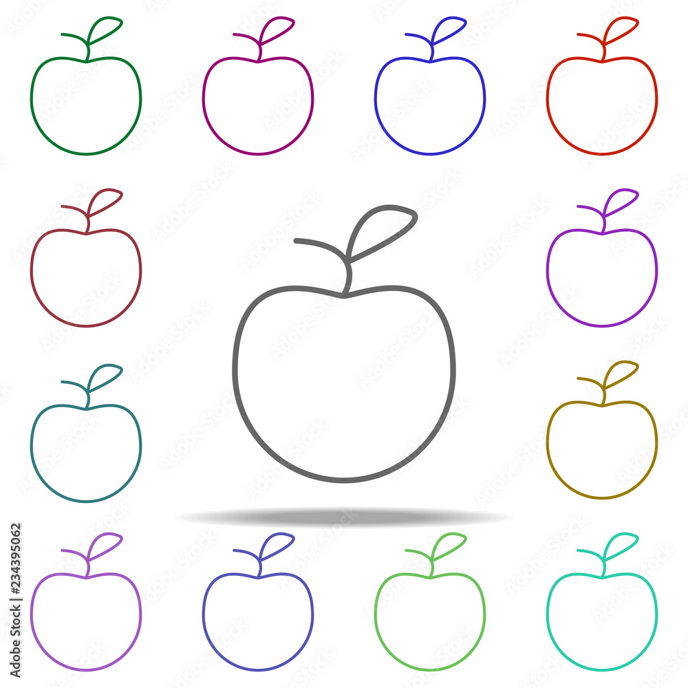 Poster an apple line icon. elements of fruit in multi color style icons. simple icon for websites, web desi