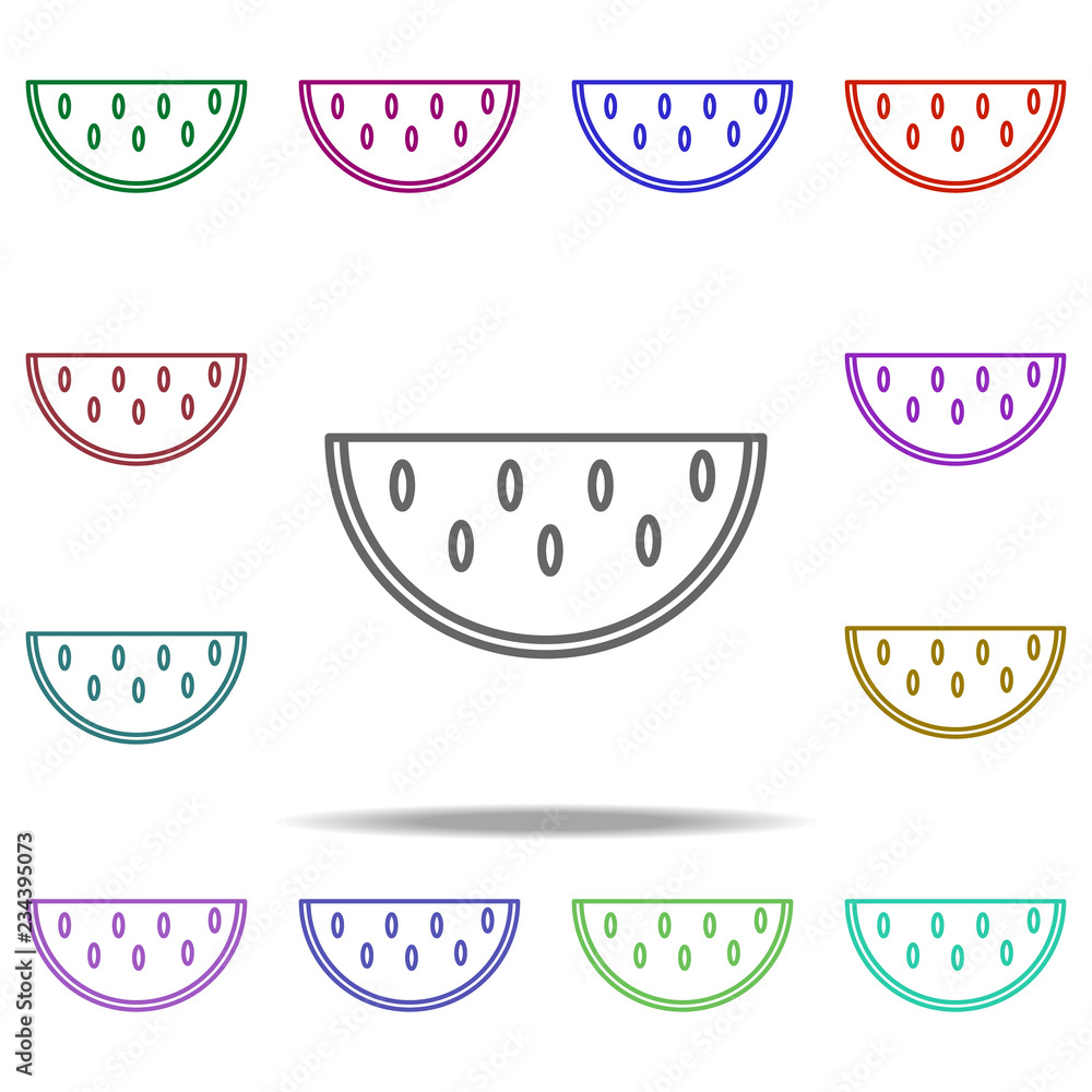 Poster watermelon line icon. elements of fruit in multi color style icons. simple icon for websites, web de