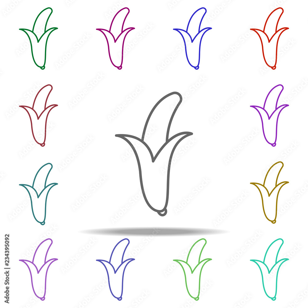Poster open banana line icon. elements of fruit in multi color style icons. simple icon for websites, web d