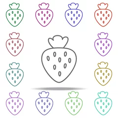 Foto op Aluminium Strawberry line icon. Elements of Fruit in multi color style icons. Simple icon for websites, web design, mobile app, info graphics © Jamila