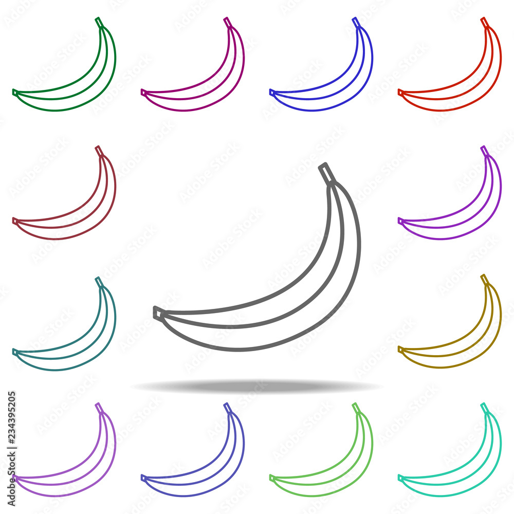 Poster banana line icon. elements of fruit in multi color style icons. simple icon for websites, web design