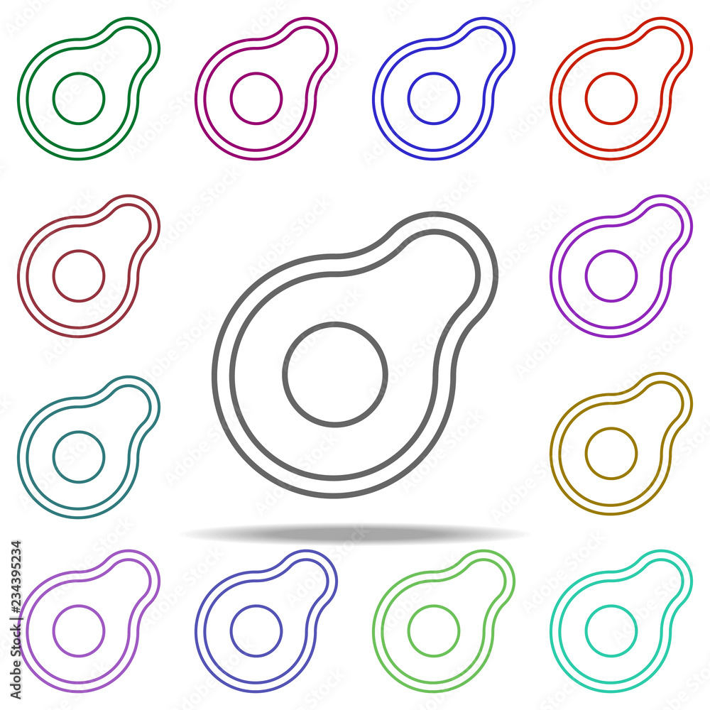 Poster avocado line icon. elements of fruit in multi color style icons. simple icon for websites, web desig