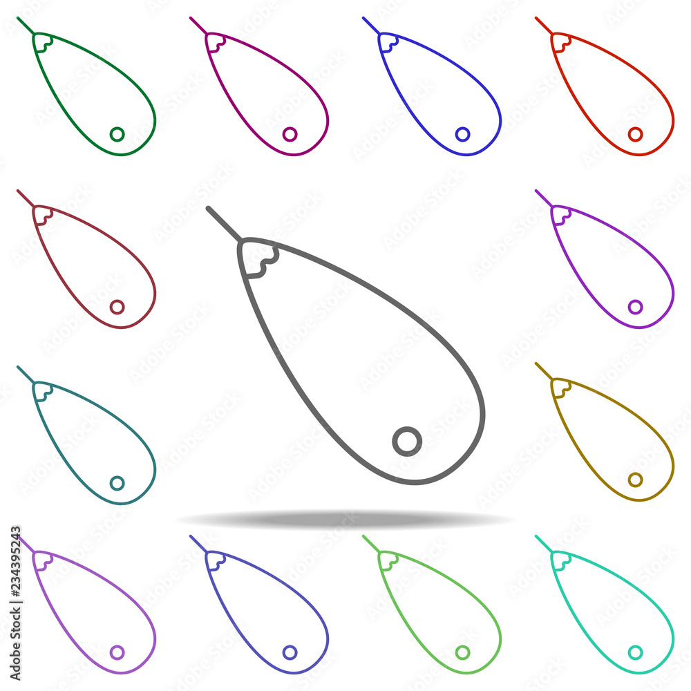 Poster eggplant line icon. elements of fruit in multi color style icons. simple icon for websites, web desi