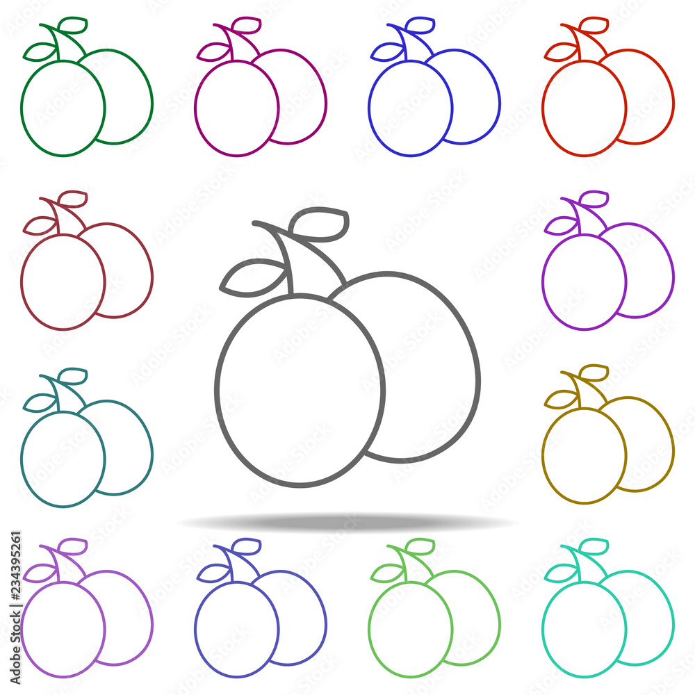 Aufkleber orange line icon. elements of fruit in multi color style icons. simple icon for websites, web design