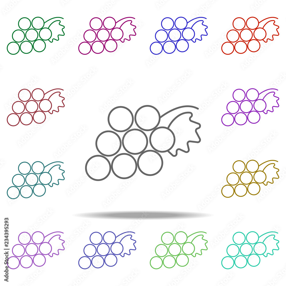 Poster grapes line icon. elements of fruit in multi color style icons. simple icon for websites, web design