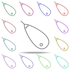 eggplant line icon. Elements of Fruit in multi color style icons. Simple icon for websites, web design, mobile app, info graphics