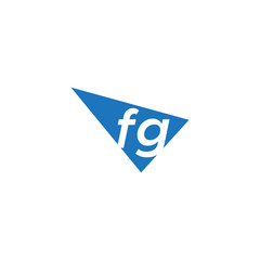 initial two letter fg negative space triangle logo