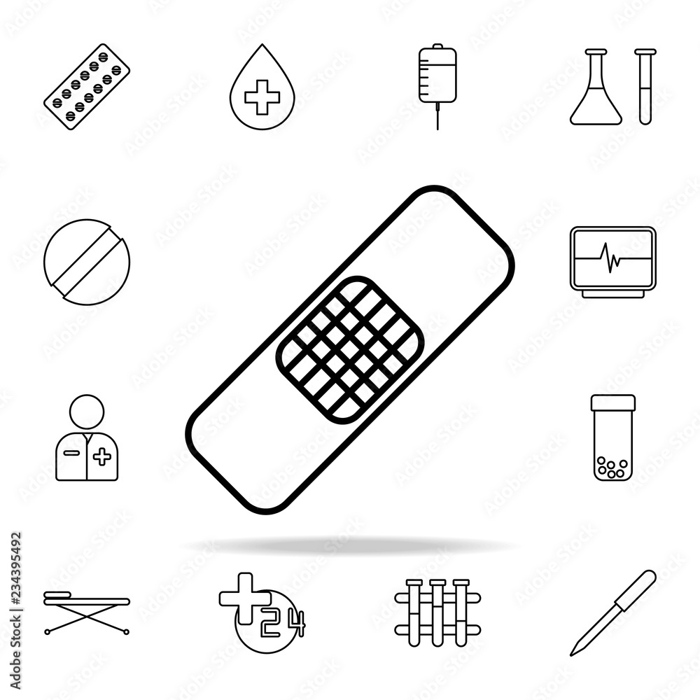 Poster patch line icon. hospital icons universal set for web and mobile