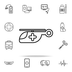 medical helicopter line icon. Hospital icons universal set for web and mobile