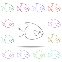 lunar fish illustration. Element of sea animal for mobile concept and web apps. Thin line lunar fish illustration can be used for web and mobile. Premium icon on white background