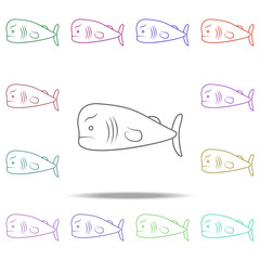sperm whale illustration. Element of sea animal for mobile concept and web apps. Thin line sperm whale illustration can be used for web and mobile. Premium icon on white background