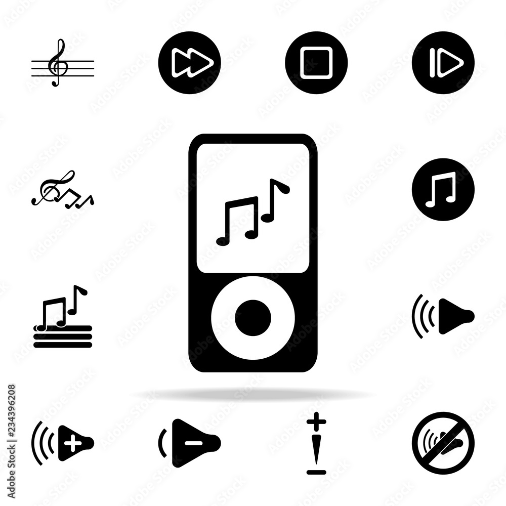 Poster music on the player icon. music icons universal set for web and mobile