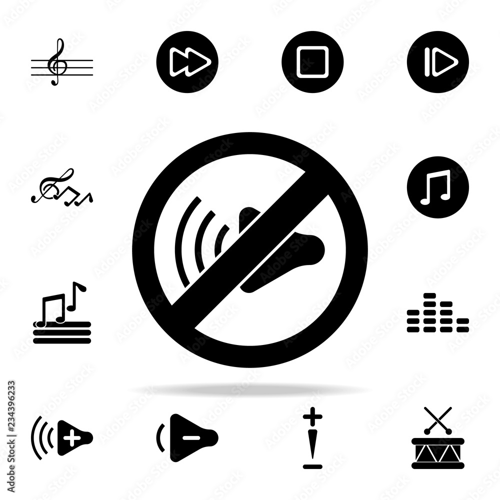 Poster no sound icon. music icons universal set for web and mobile