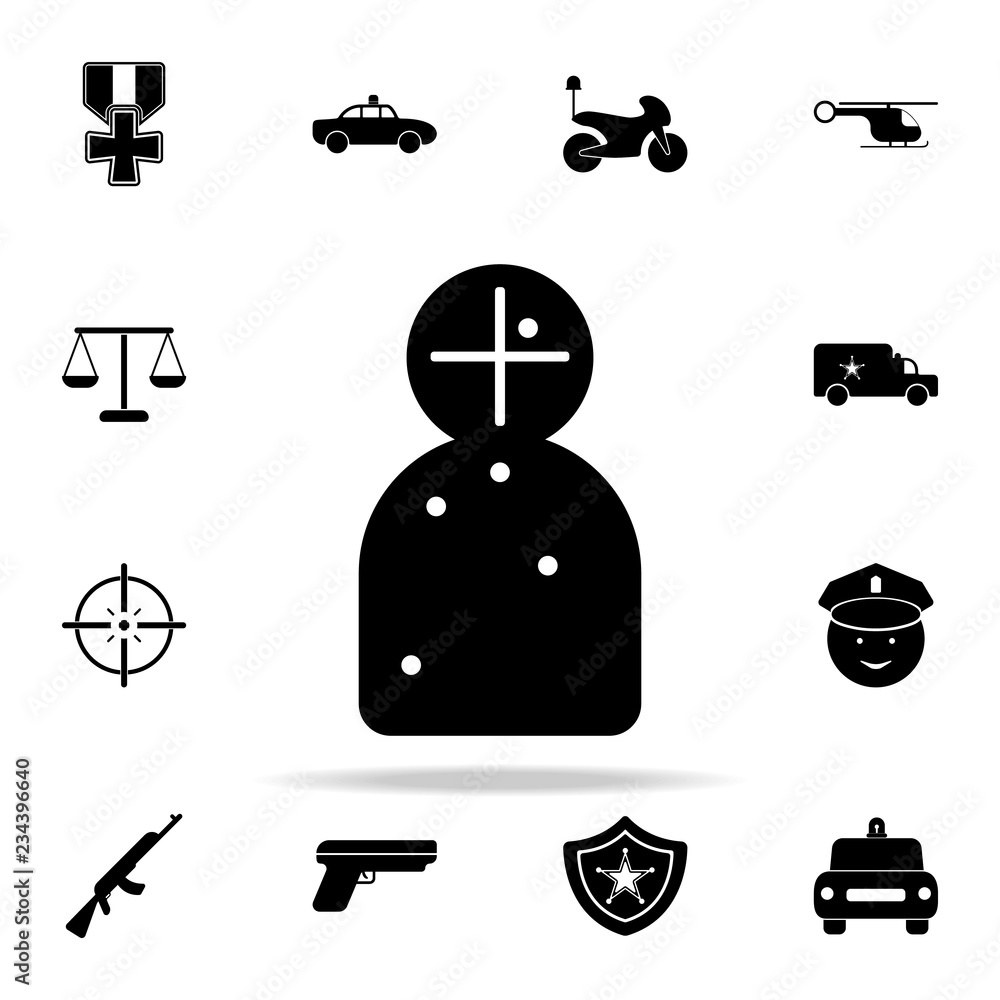 Poster firing range target icon. police icons universal set for web and mobile