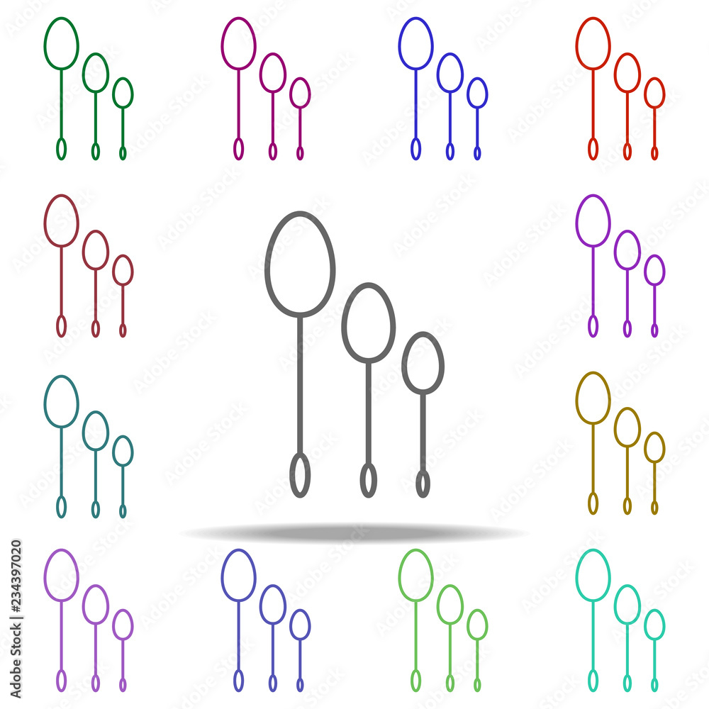Poster spoon set outline icon. elements of restaurant in multi color style icons. simple icon for websites,