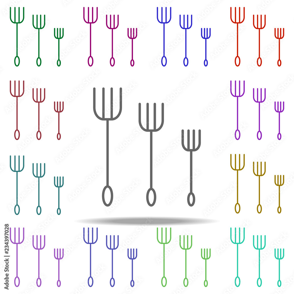 Poster set of plugs outline icon. elements of restaurant in multi color style icons. simple icon for websit