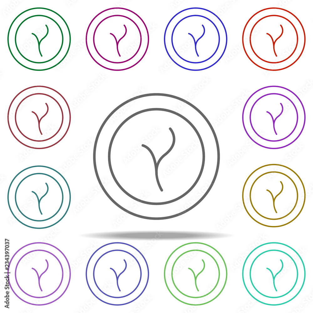 Poster greens in a plate outline icon. elements of restaurant in multi color style icons. simple icon for w