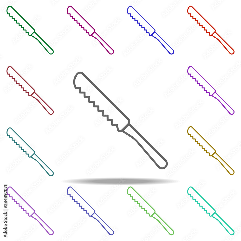 Poster bread knife outline icon. elements of restaurant in multi color style icons. simple icon for website