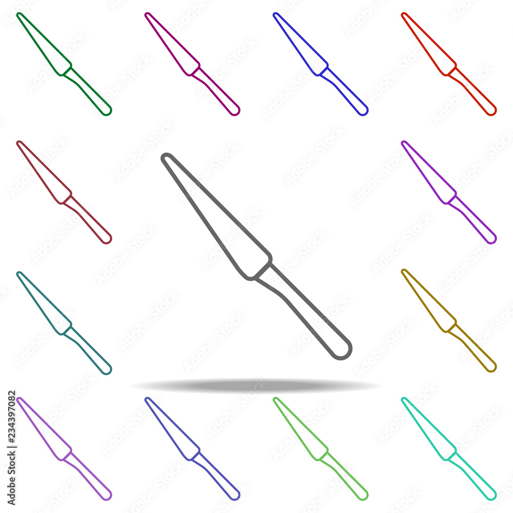 Poster table-knife outline icon. elements of restaurant in multi color style icons. simple icon for website