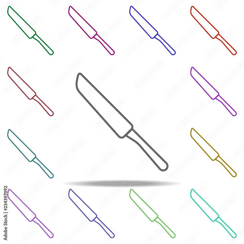 Poster meat knife outline icon. elements of restaurant in multi color style icons. simple icon for websites