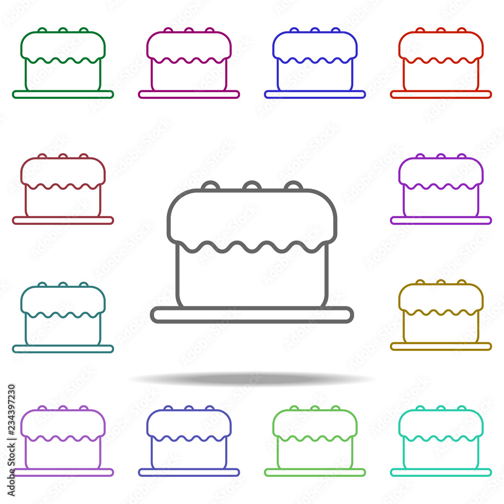 Poster cake outline icon. elements of restaurant in multi color style icons. simple icon for websites, web 