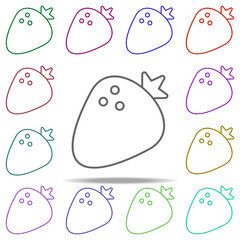 Strawberry outline icon. Elements of restaurant in multi color style icons. Simple icon for websites, web design, mobile app, info graphics