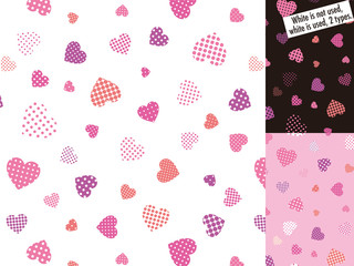 pattern swatch, Hearts  made of polka dots.