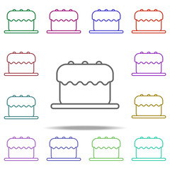 cake outline icon. Elements of restaurant in multi color style icons. Simple icon for websites, web design, mobile app, info graphics