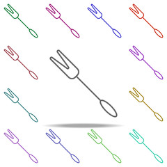 fork barbecue outline icon. Elements of restaurant in multi color style icons. Simple icon for websites, web design, mobile app, info graphics