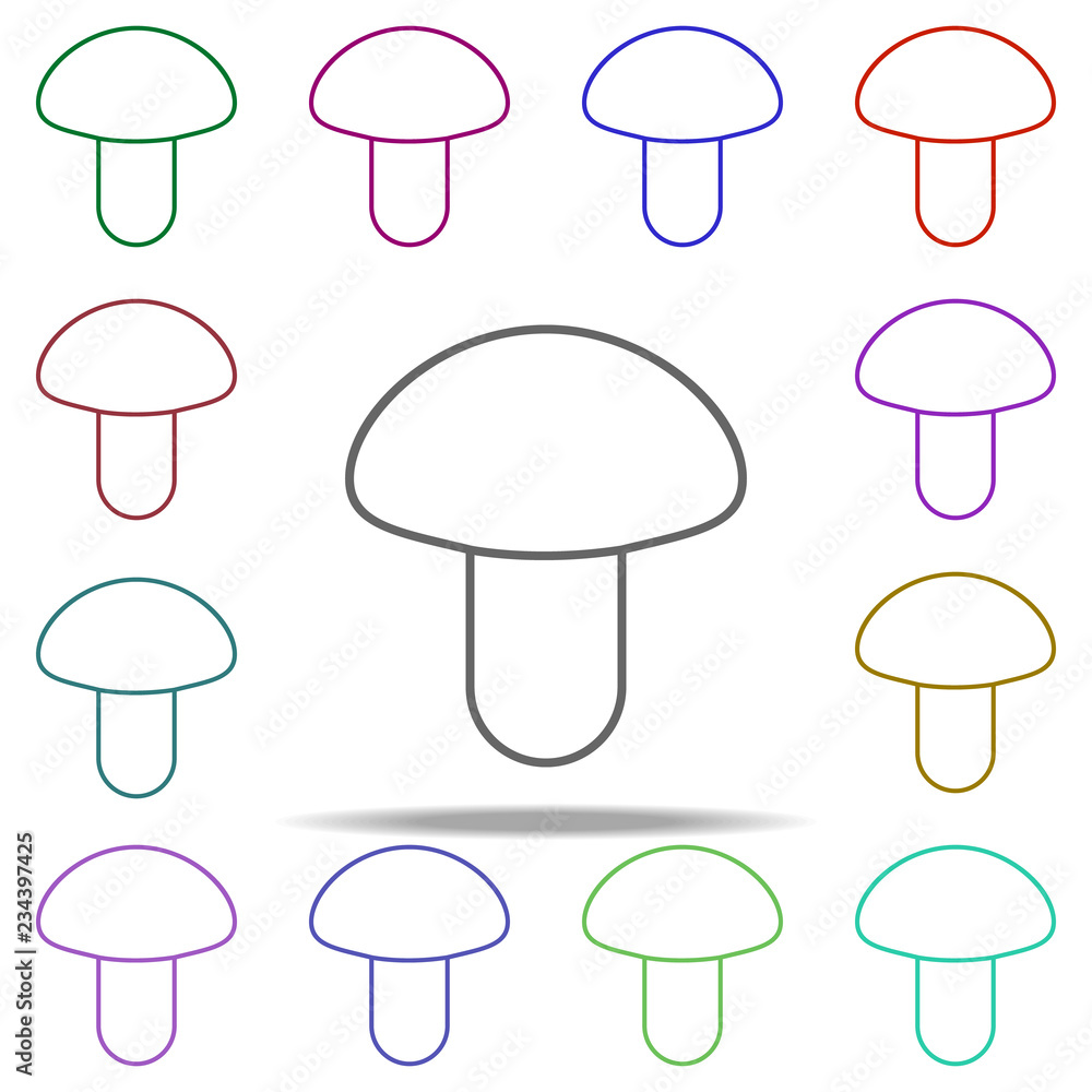 Aufkleber mushroom outline icon. elements of restaurant in multi color style icons. simple icon for websites, 