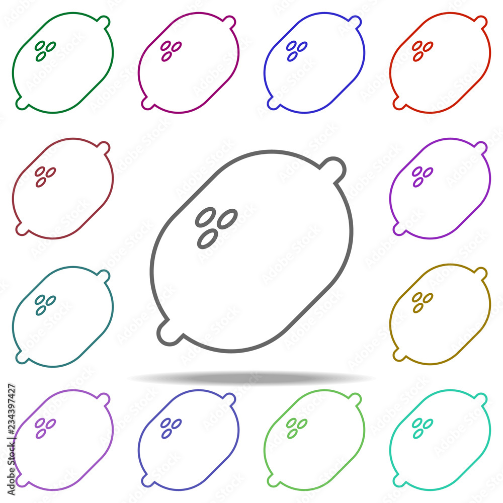 Poster lemon outline icon. elements of restaurant in multi color style icons. simple icon for websites, web