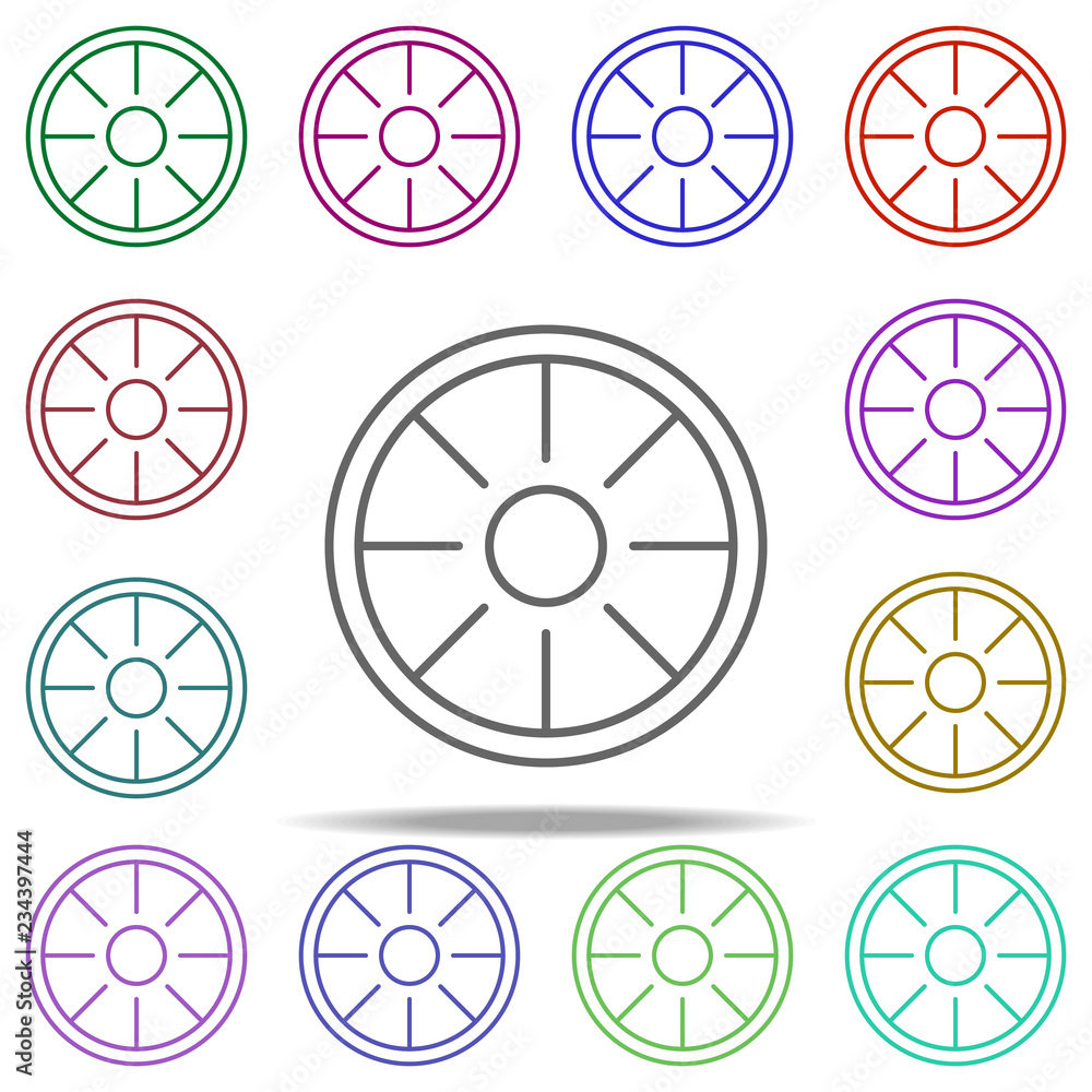 Poster sliced lemon outline icon. elements of restaurant in multi color style icons. simple icon for websit